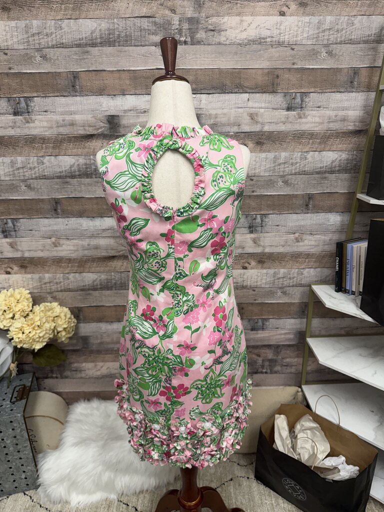 Pink/Green Floral Lily Piltizer Shift Dress