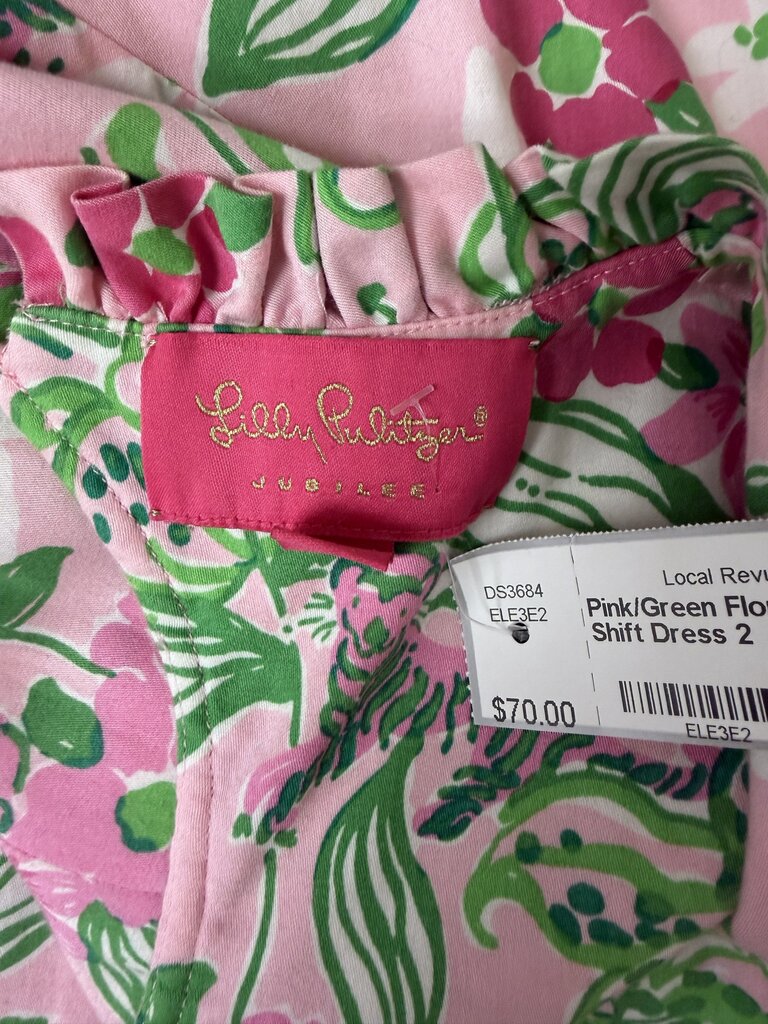 Pink/Green Floral Lily Piltizer Shift Dress