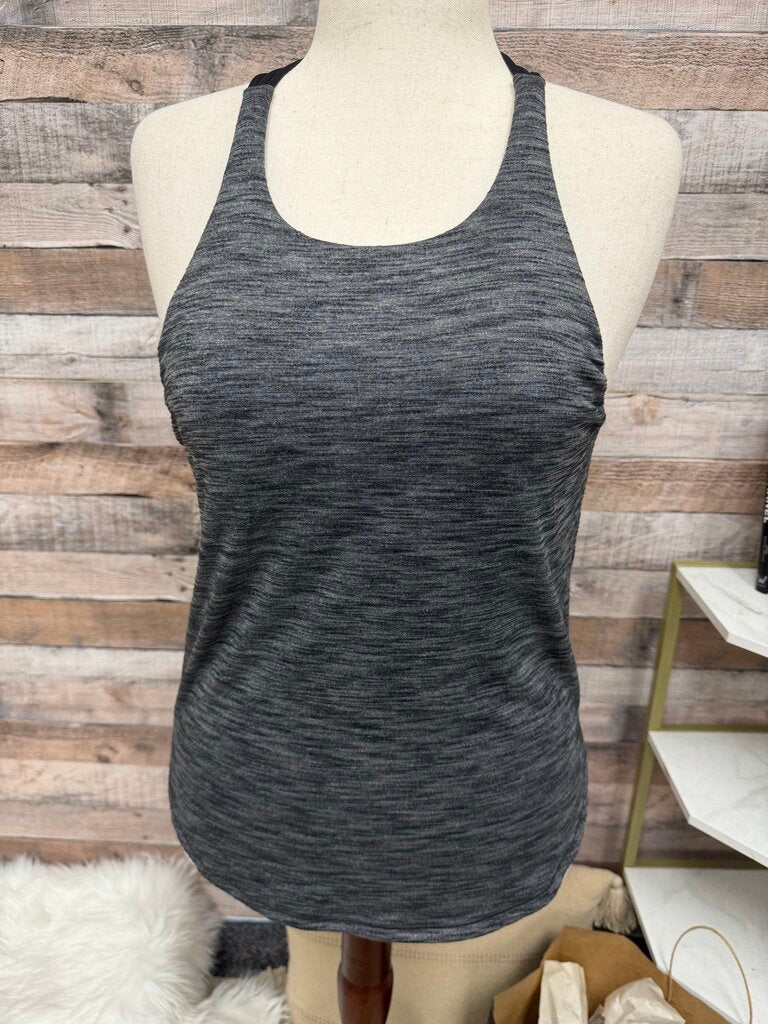 Grey Lululemon Racerback Tank With Built-In Bra