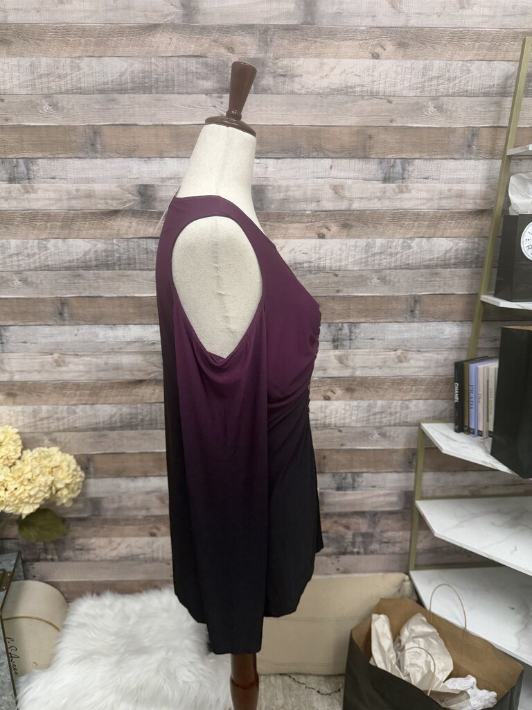 Purple Venus Brand Twist-Front Embellished Design Detail Sleeveless Top