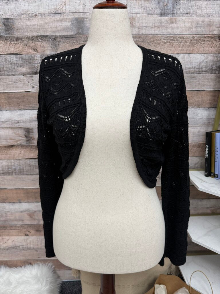 Black MRH L Brand Crochet Knit Cardigan