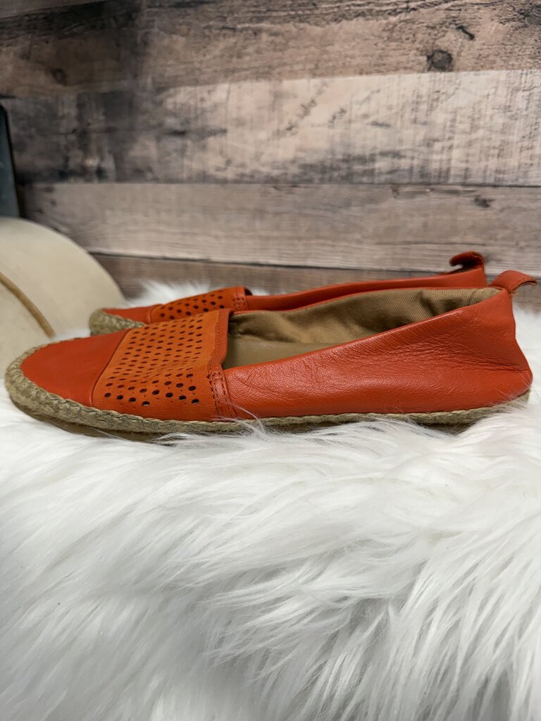 Orange Clarks Artisan Reeney Helen Leather Espadrille Flats