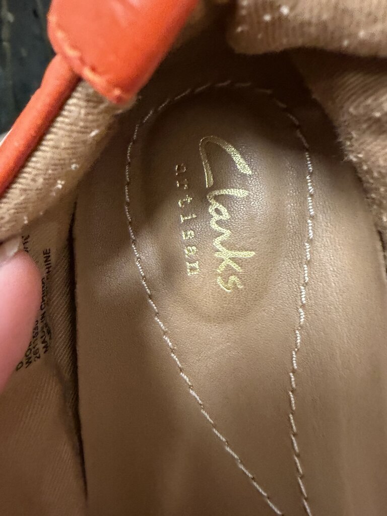 Orange Clarks Artisan Reeney Helen Leather Espadrille Flats