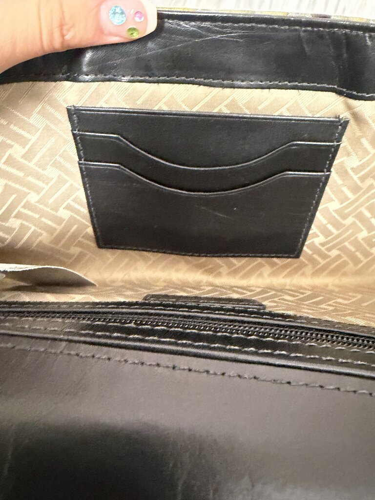 Green Cole Haan Faux Python Leather Clutch And Wallet Set