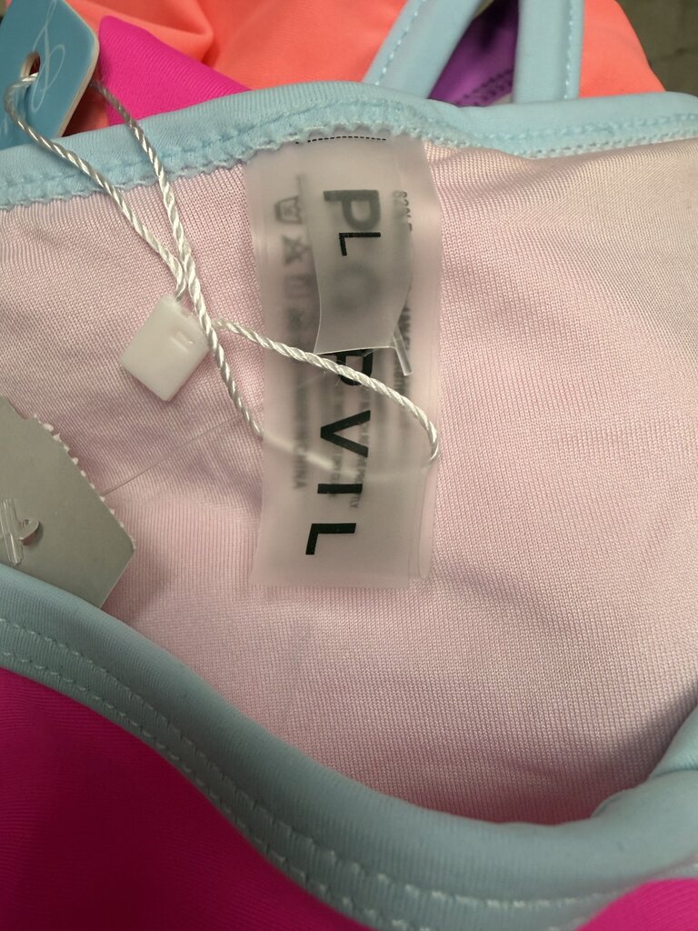 NWT Popvil Pink & Coral Colorblock Bikini Bottom