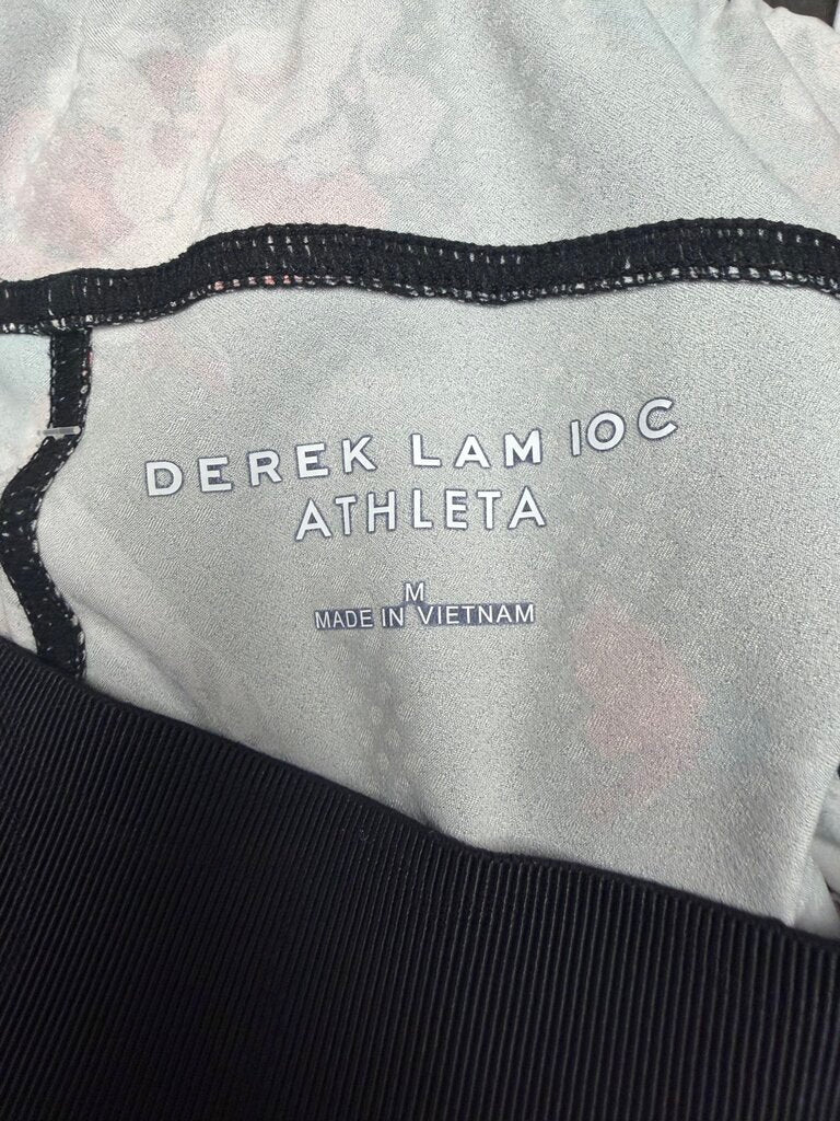 Derek Lam 10C Red Floral Print Knee Leggings