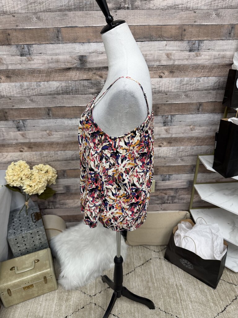 Evereve Purple/Pink/Cream Abstract Print Cami