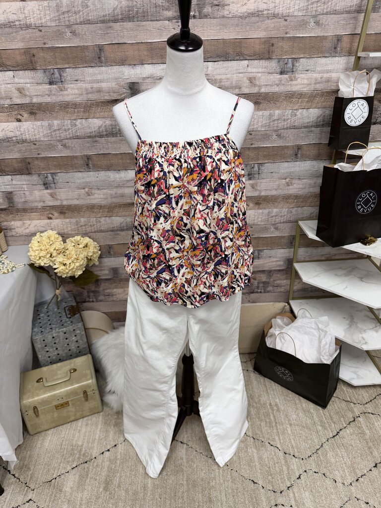 Evereve Purple/Pink/Cream Abstract Print Cami