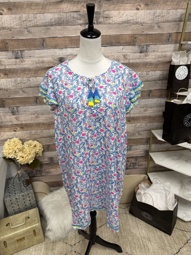 Vineyard Vines Blue & Pink Flamingo W/Tassles