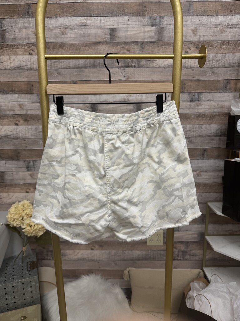 Vineyard Vines Ivory/Grey Camo Raw Hem Elastic Waist
