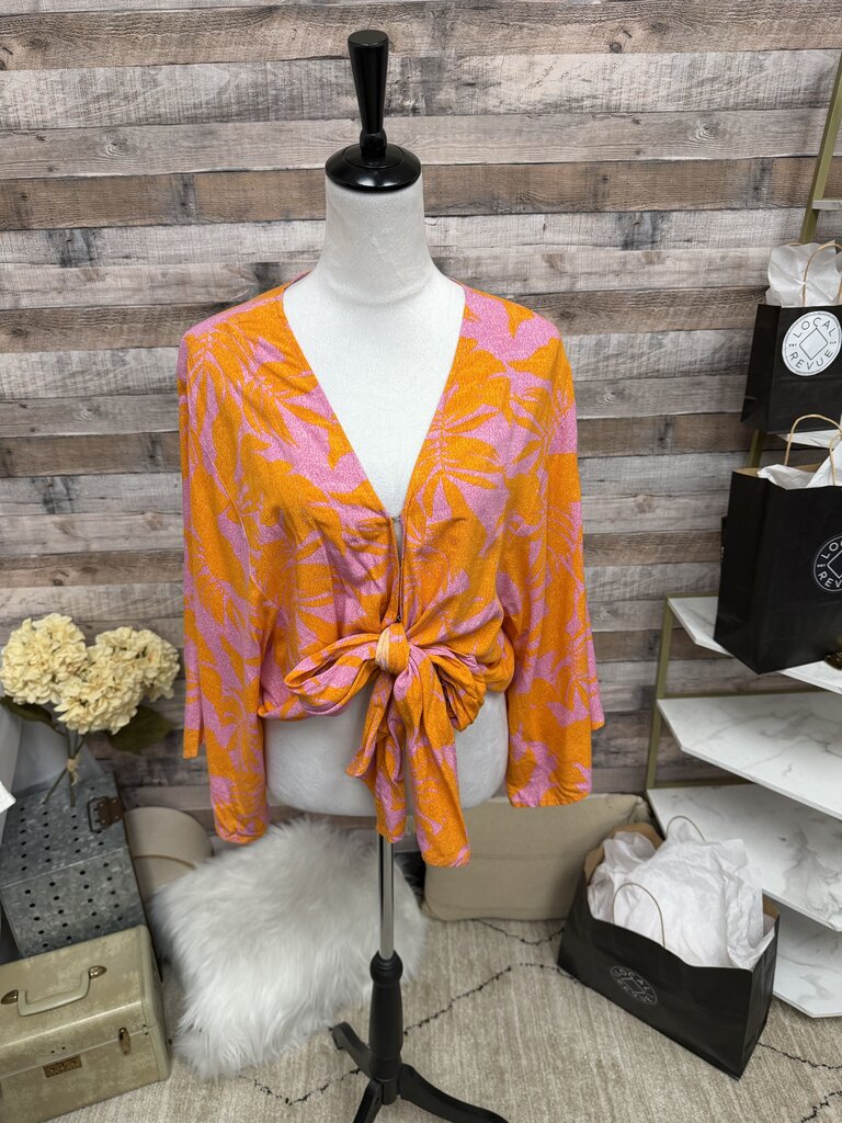 XIX Palms X Tribal Orange & Pink Tie Front