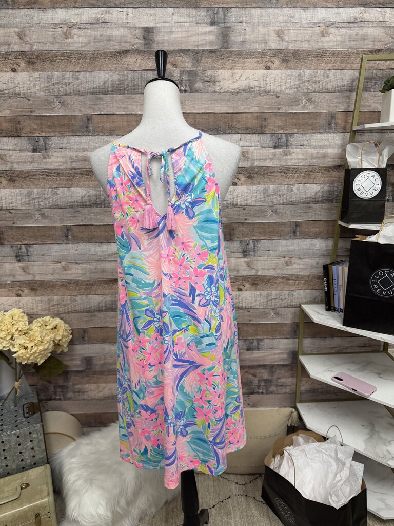 Lilly Pulitzer Aqua, Pink, Purple Floral Print Racerback Tie Back