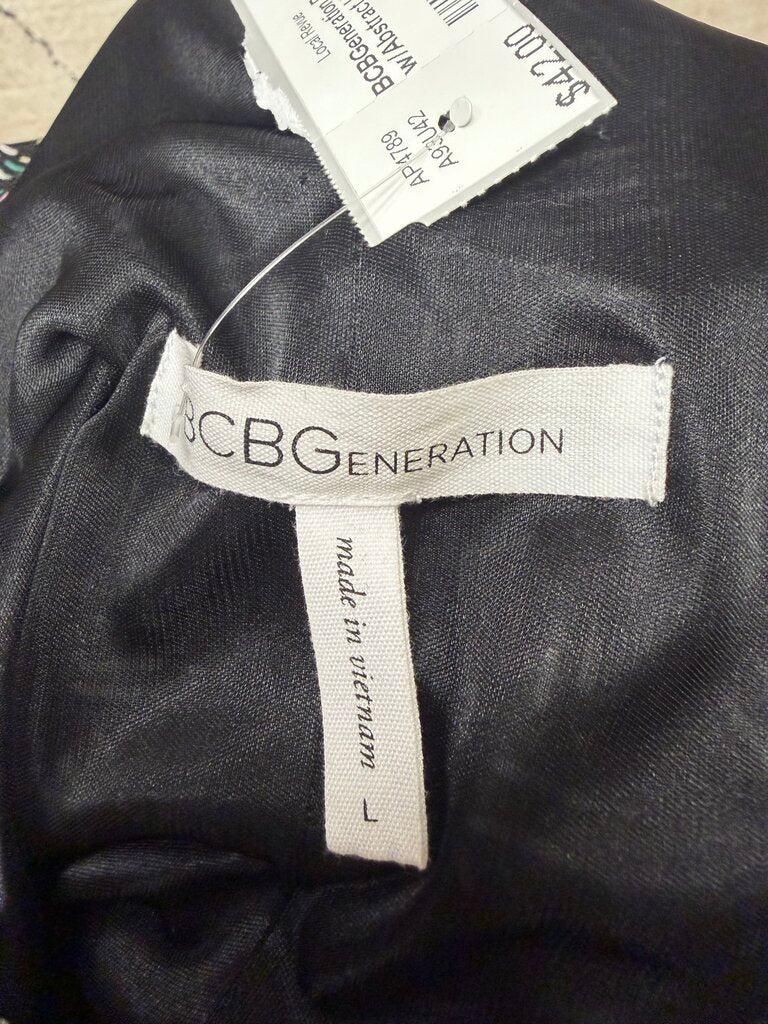 BCBGeneration Black w/Abstract Line & Dot Print Sp Strap