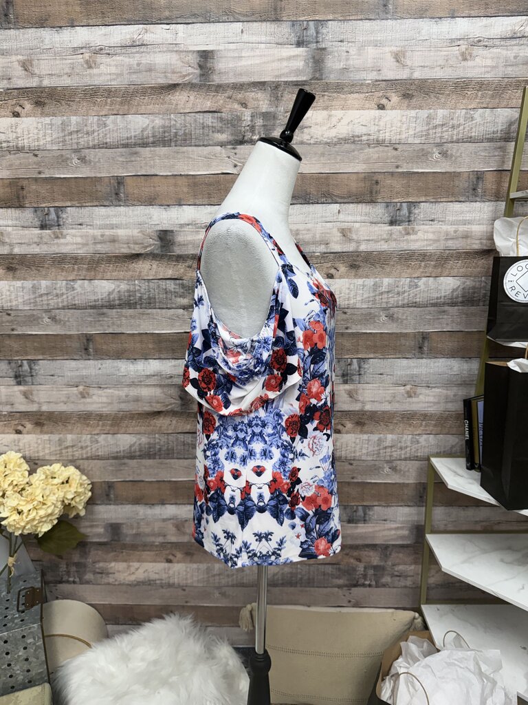 Floral INC International Concepts Cold Shoulder Top