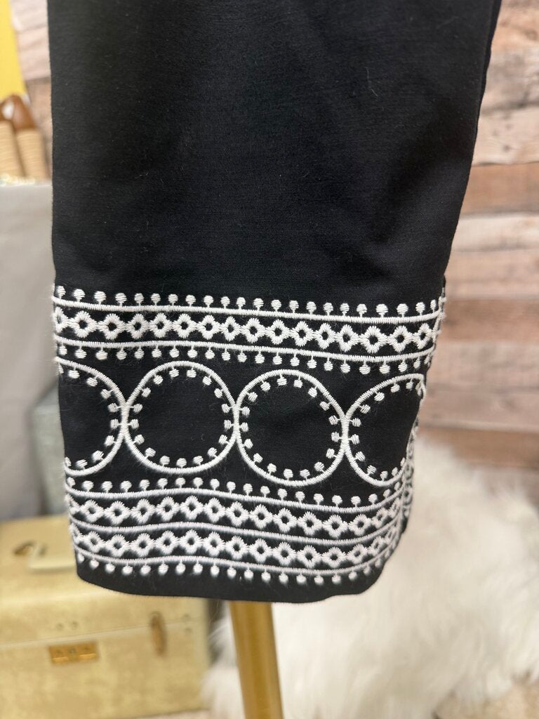 Black With Lace Trim Ann Taylor Cropped Pants