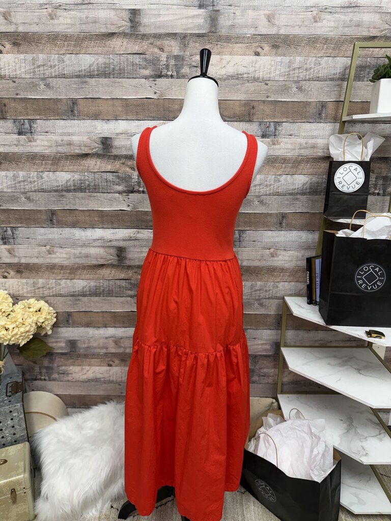 Red J.Crew Sleeveless Tank Style Maxi Dress