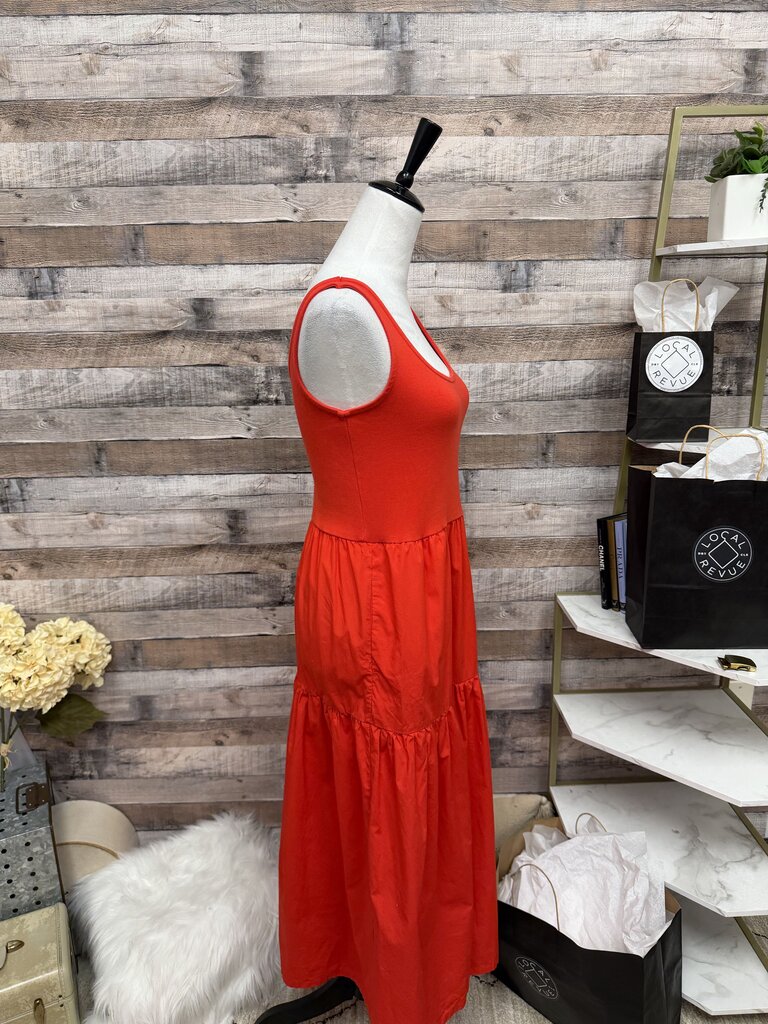 Red J.Crew Sleeveless Tank Style Maxi Dress