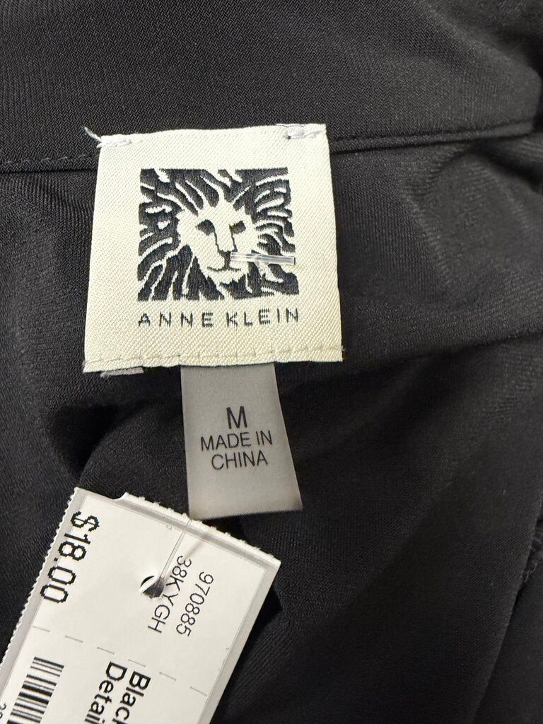 Black Anna Klein Gold Zipper Detail Sleeveless Blouse