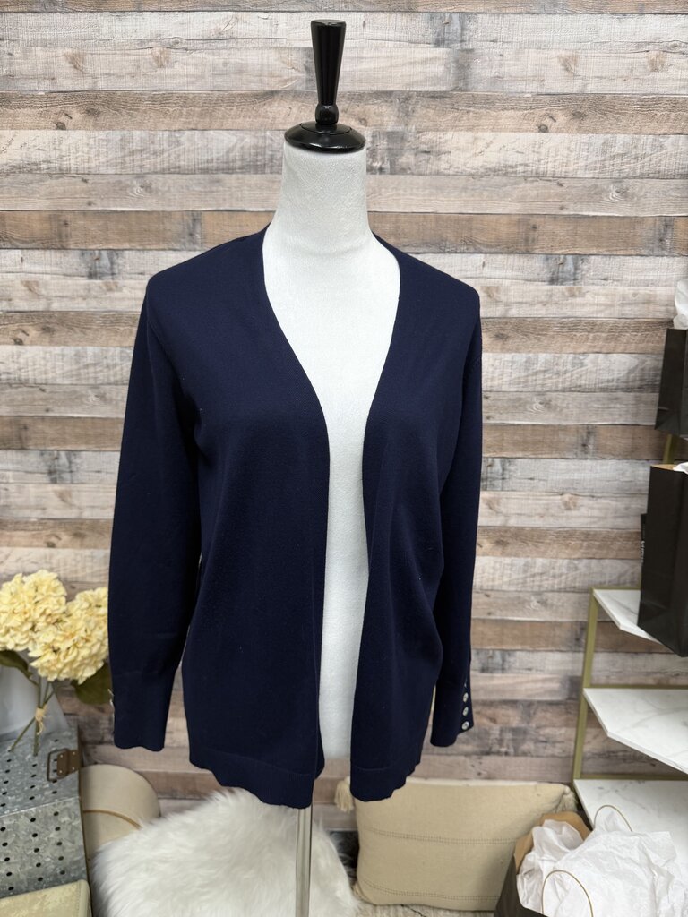 Navy Cyrus Open Front Long Sleeve Cardigan