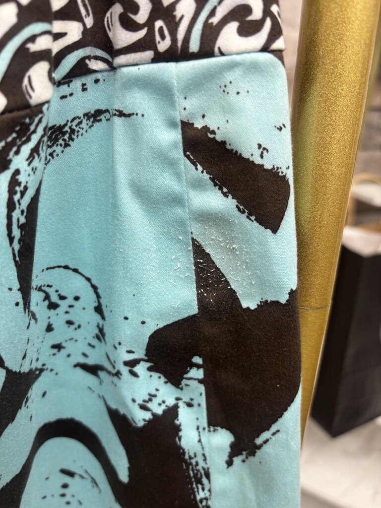 Blue And Brown Floral Print Etcetera Skirt