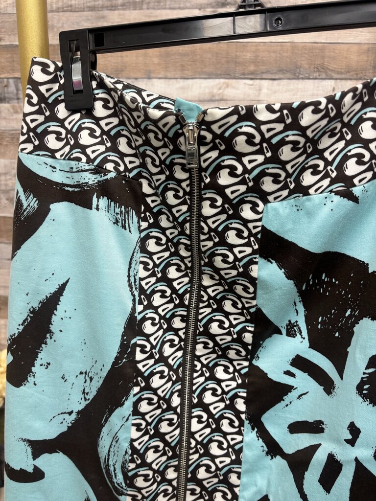 Blue And Brown Floral Print Etcetera Skirt
