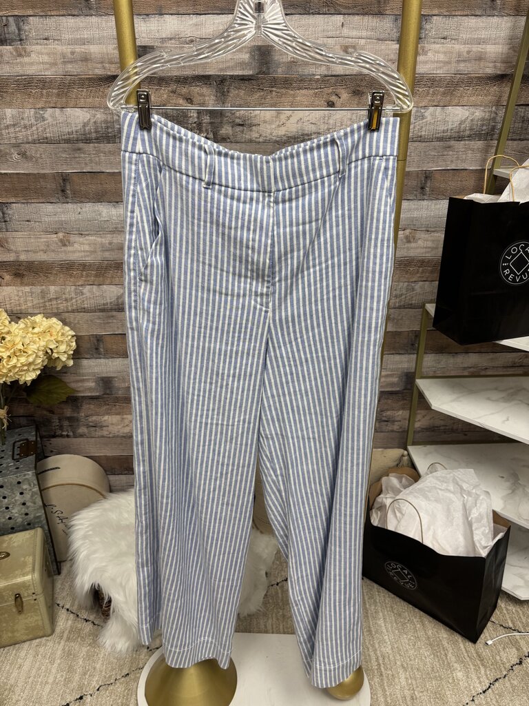 Everlane White & Blue Striped Sleeveless Vest And Pants Set