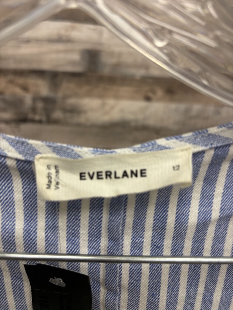 Everlane White & Blue Striped Sleeveless Vest And Pants Set