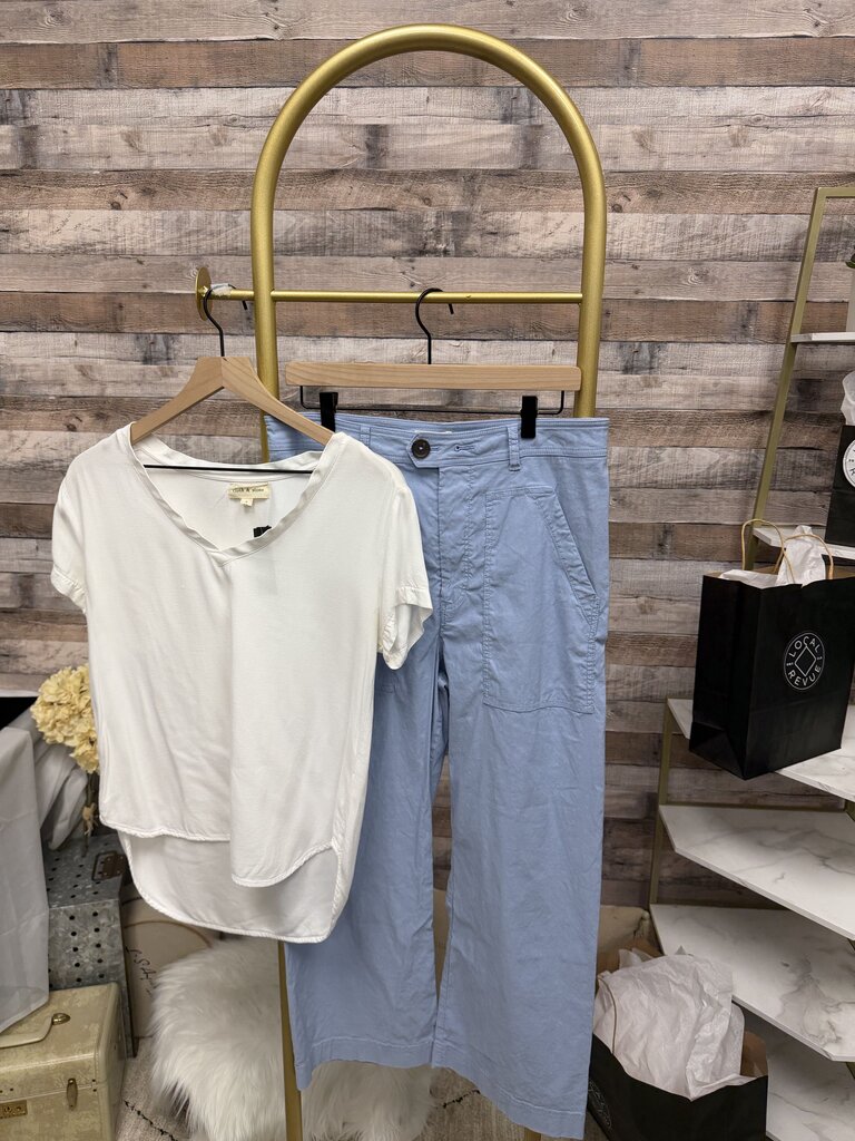 Blue Maeve By Anthropologie Wide-Leg Cropped Pants