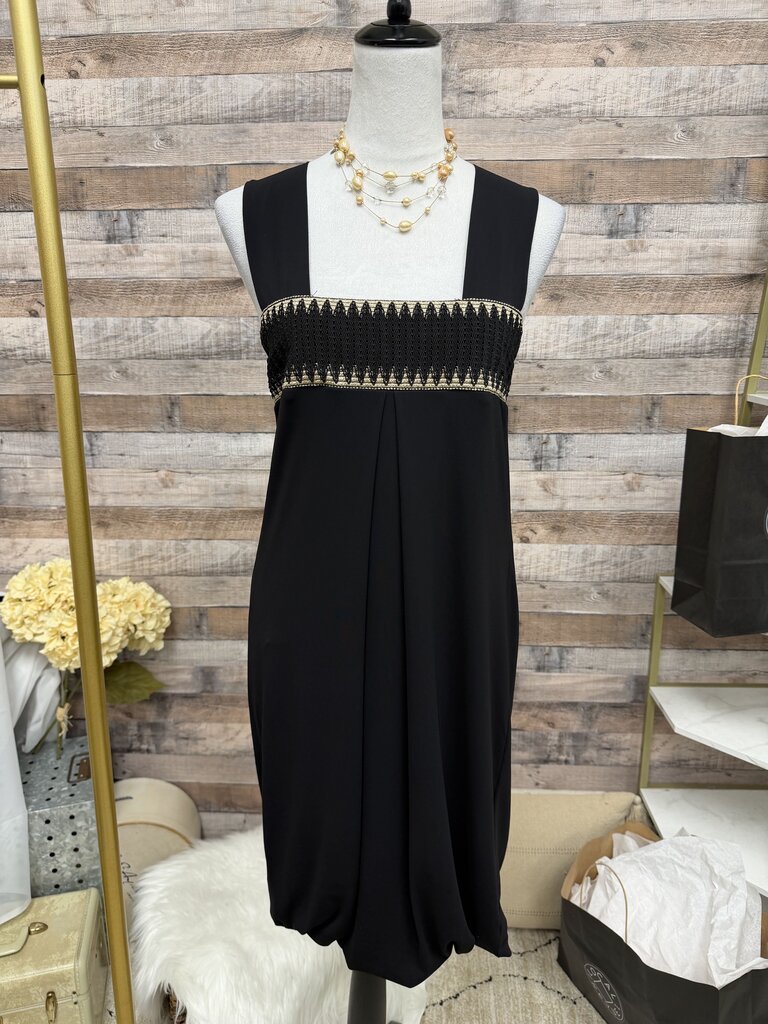 Black With Gold Embellishment Amati Maxi Dress