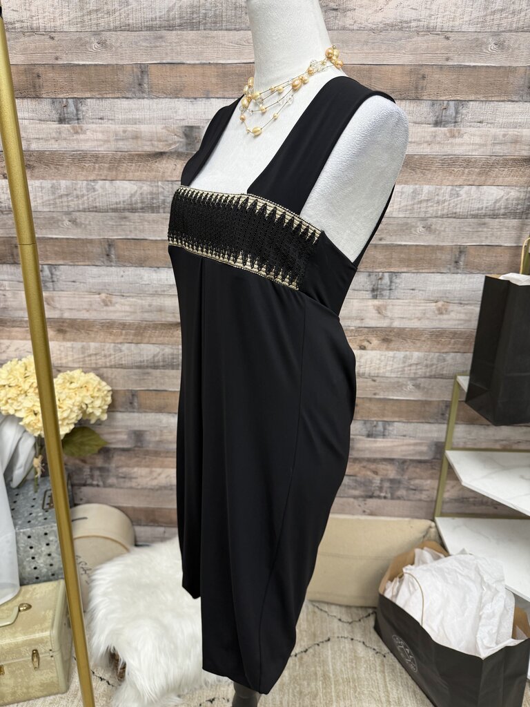 Black With Gold Embellishment Amati Maxi Dress