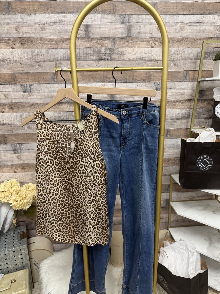 Blue Curve Street Wide Leg Cropped Style Jeans