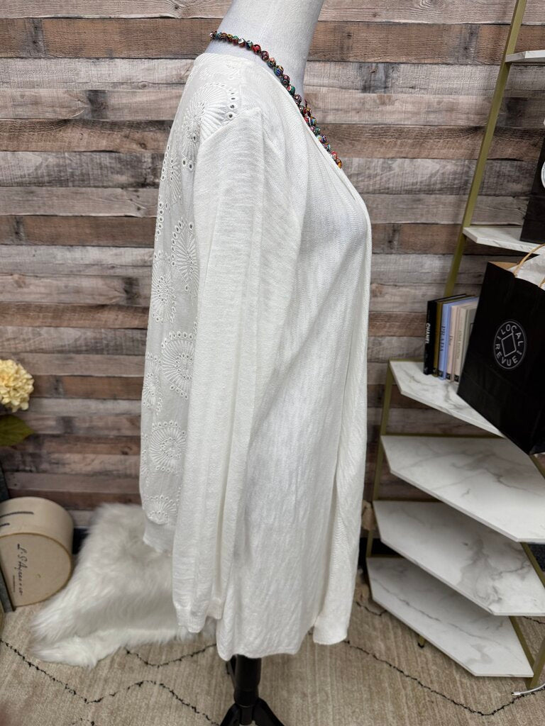 Alfani White Eyelet Cardigan