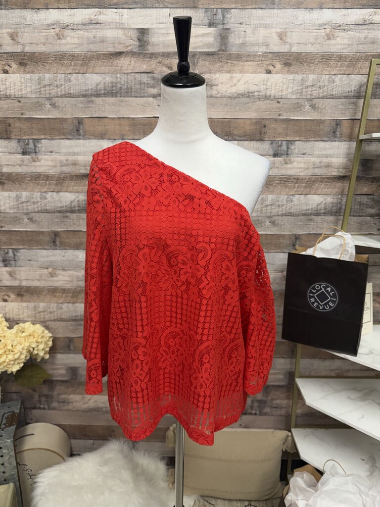 Laundry by Shelli Segal Red Lace Off Shoulder