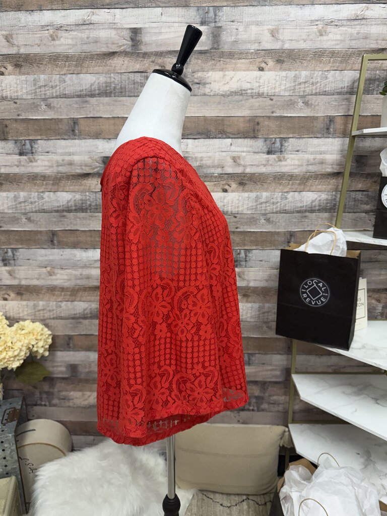 Laundry by Shelli Segal Red Lace Off Shoulder