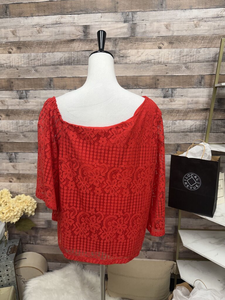 Laundry by Shelli Segal Red Lace Off Shoulder