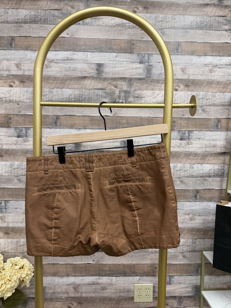 Pilcro Anthro Faux Brown Leather Shorts