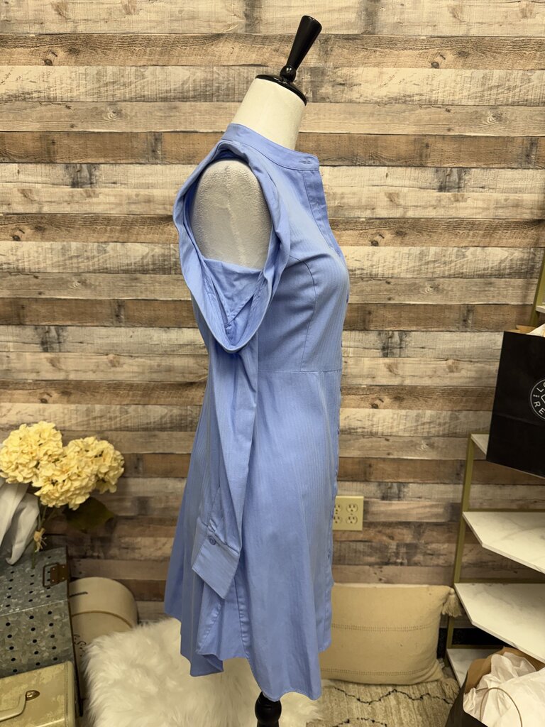 Blue BCBGMAXAZRIA Cold Shoulder Shirt Dress