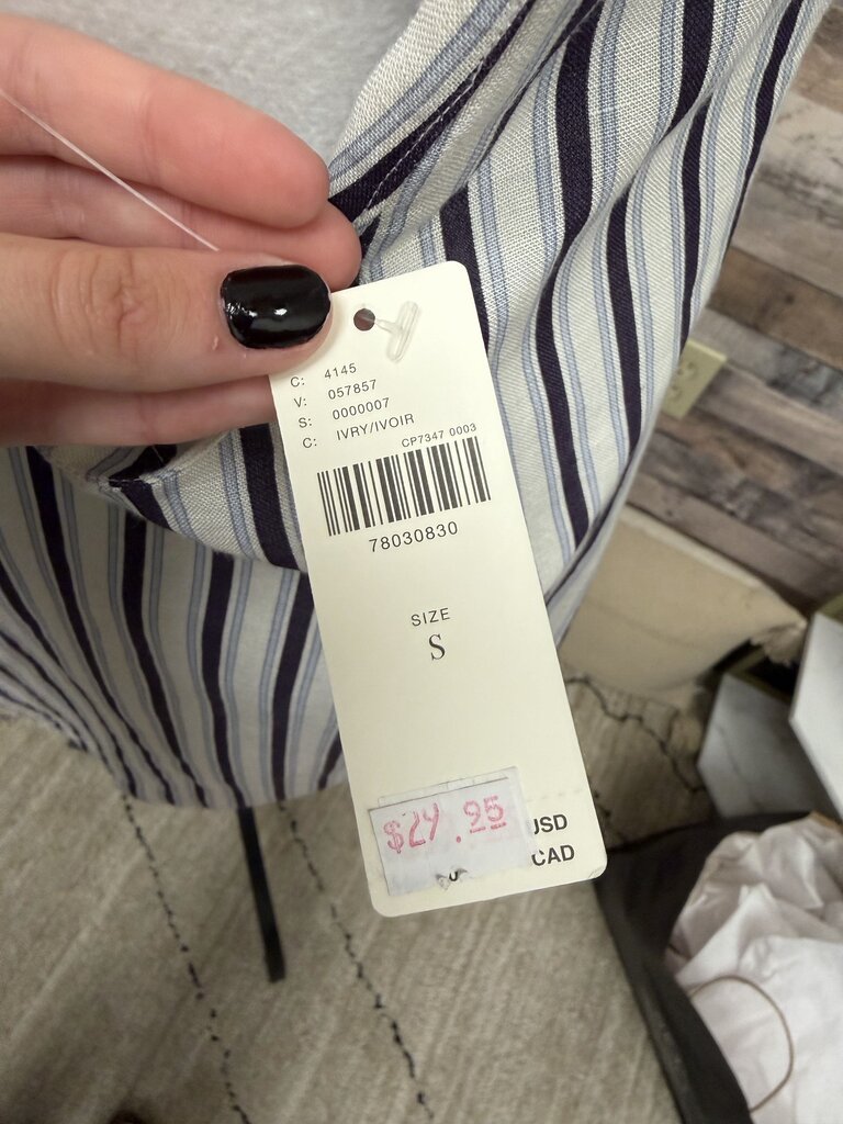 Blue And White Striped Anthropologie Romper