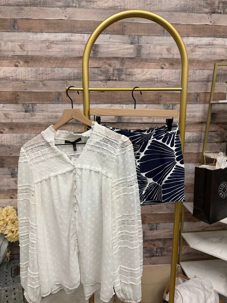 Navy And White Palm Print J.Crew Shorts