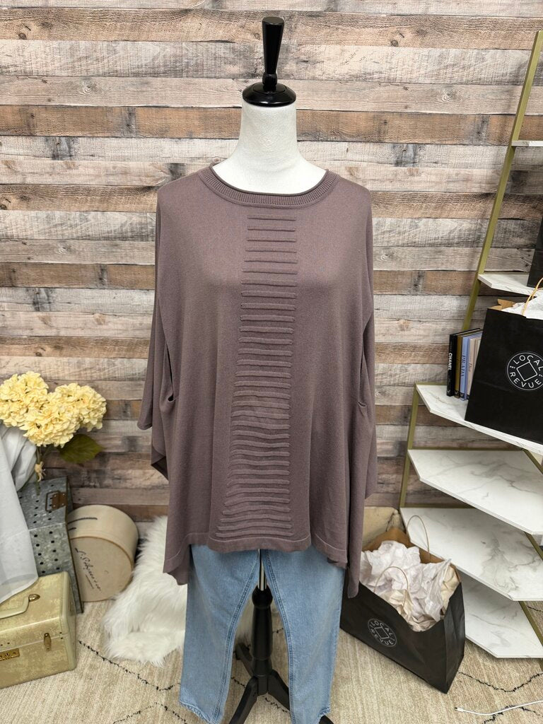 Grey Panet By Lauren G Asymmetrical Hem Sweater