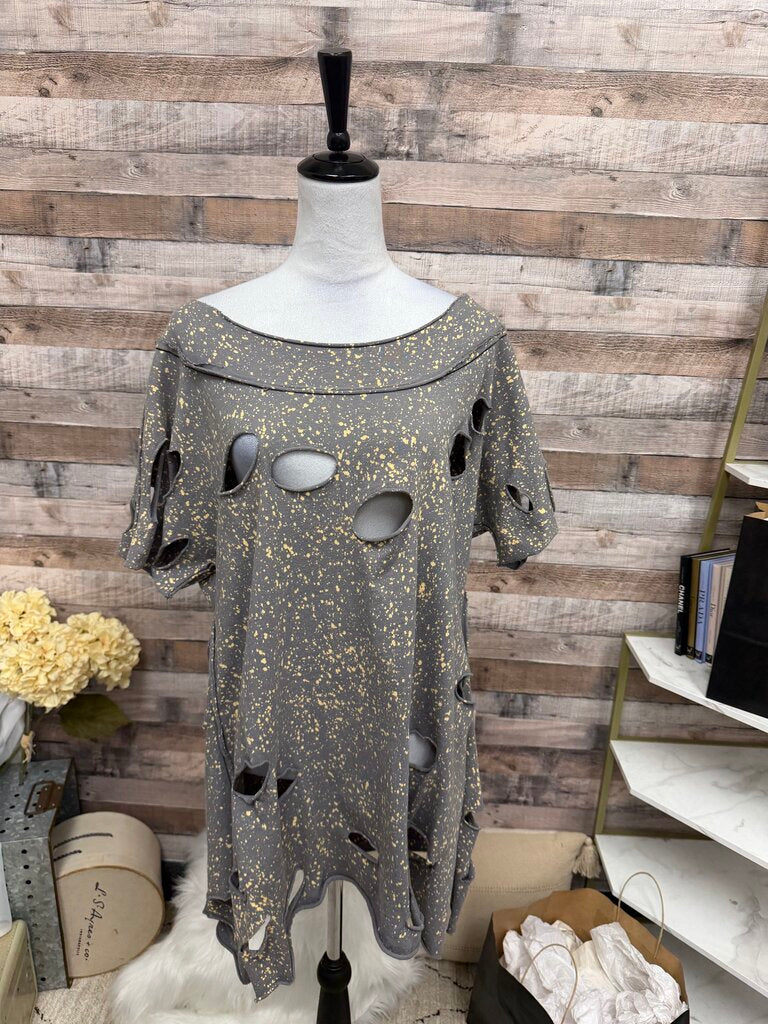 Grey Cynthia Ashby Distressed Oversized T-Shirt