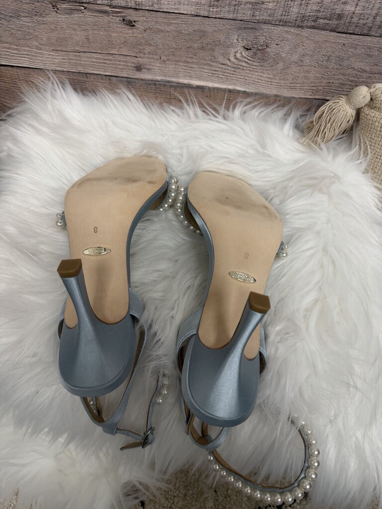 Badgley MIschka Mist Blue & Pearl Kitten Heel