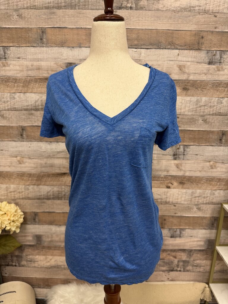 NWT 100% Linen, Blue J.Crew V-Neck T-Shirt