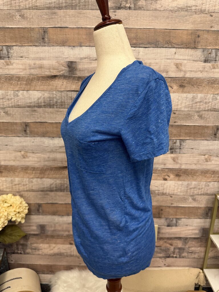 NWT 100% Linen, Blue J.Crew V-Neck T-Shirt