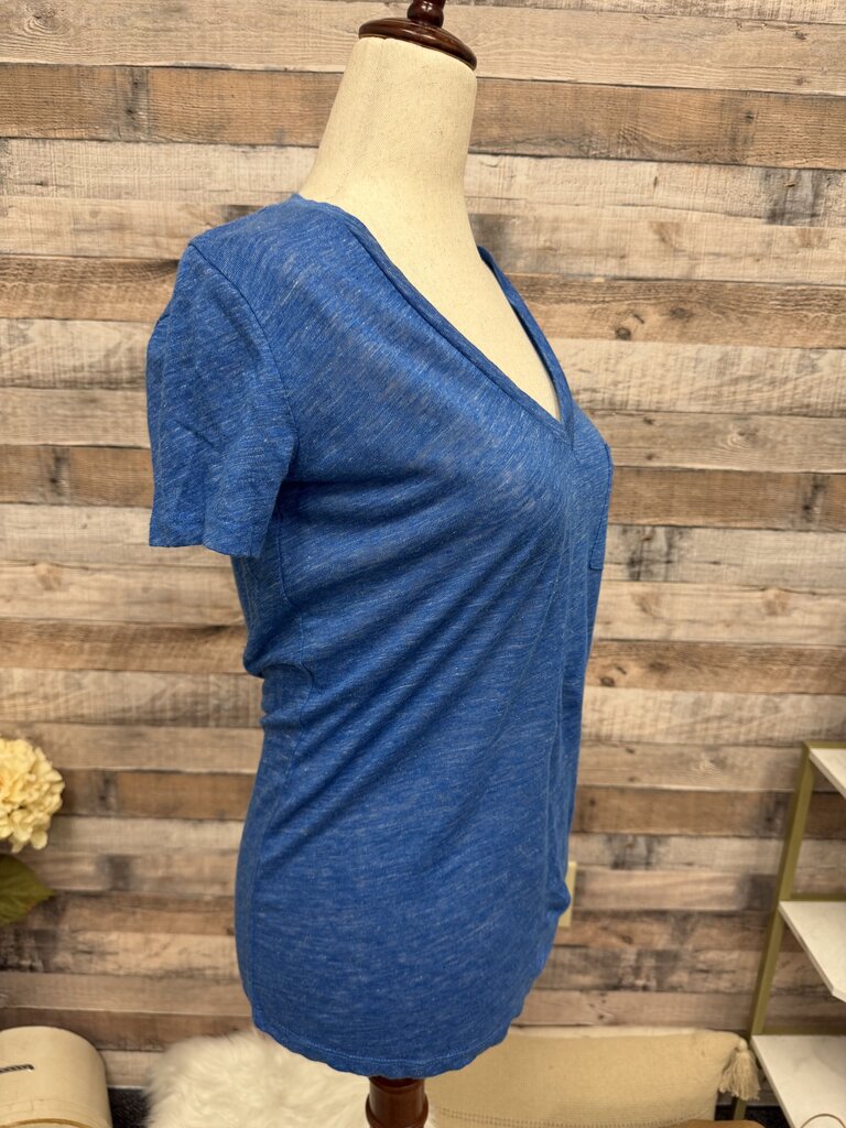 NWT 100% Linen, Blue J.Crew V-Neck T-Shirt
