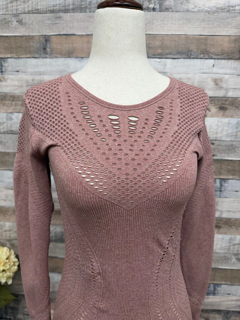 Pink Alo Yoga Long Sleeve Athletic Top