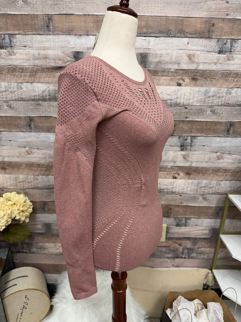 Pink Alo Yoga Long Sleeve Athletic Top