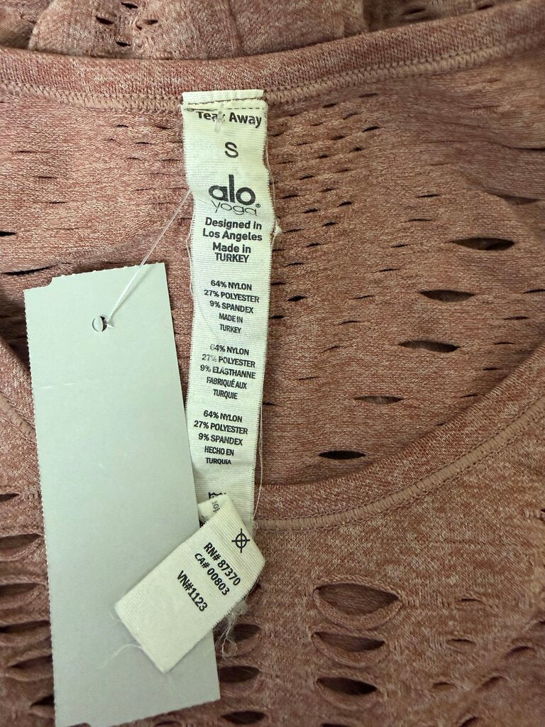 Pink Alo Yoga Long Sleeve Athletic Top