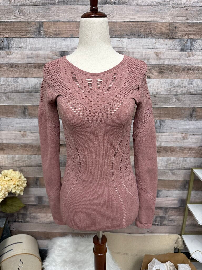 Pink Alo Yoga Long Sleeve Athletic Top