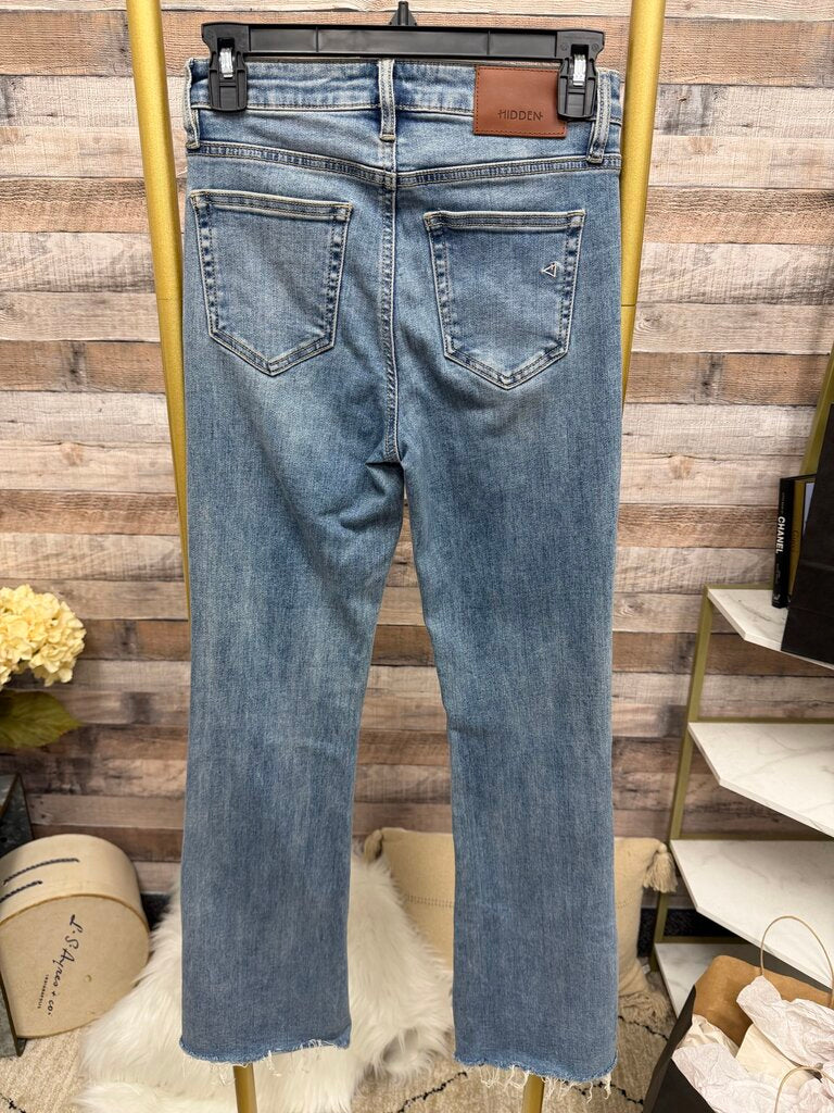Mid-Rise Skinny Denim Jeans With Raw Hem